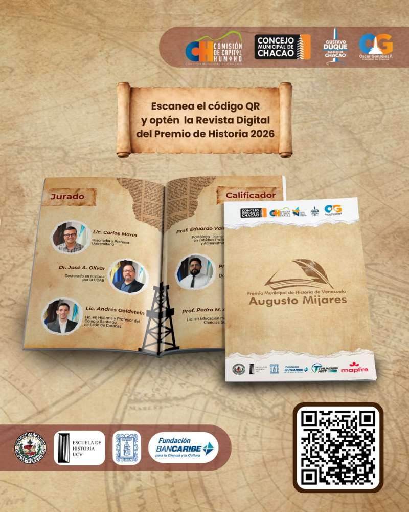 Disfruta el Premio Municipal de Historia de Venezuela “Augusto Mijares” 2026